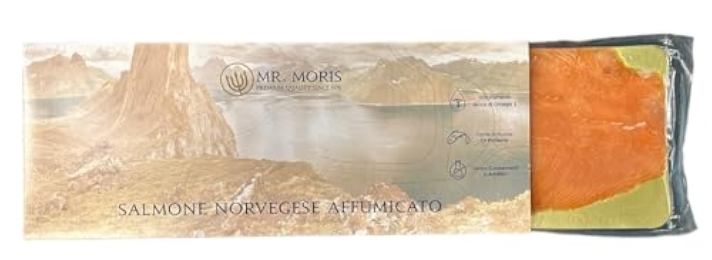 Salmone Norvegese Affumicato Baffa Affettata Premium Mr. Moris® Kosher 1Kg 367029849