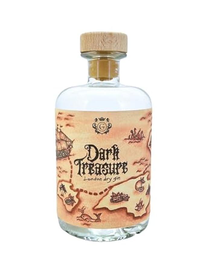 Dark Treasure London Dry Gin, Gin Artigianale Italiano Premium - 42% vol. (50cl) 617134897