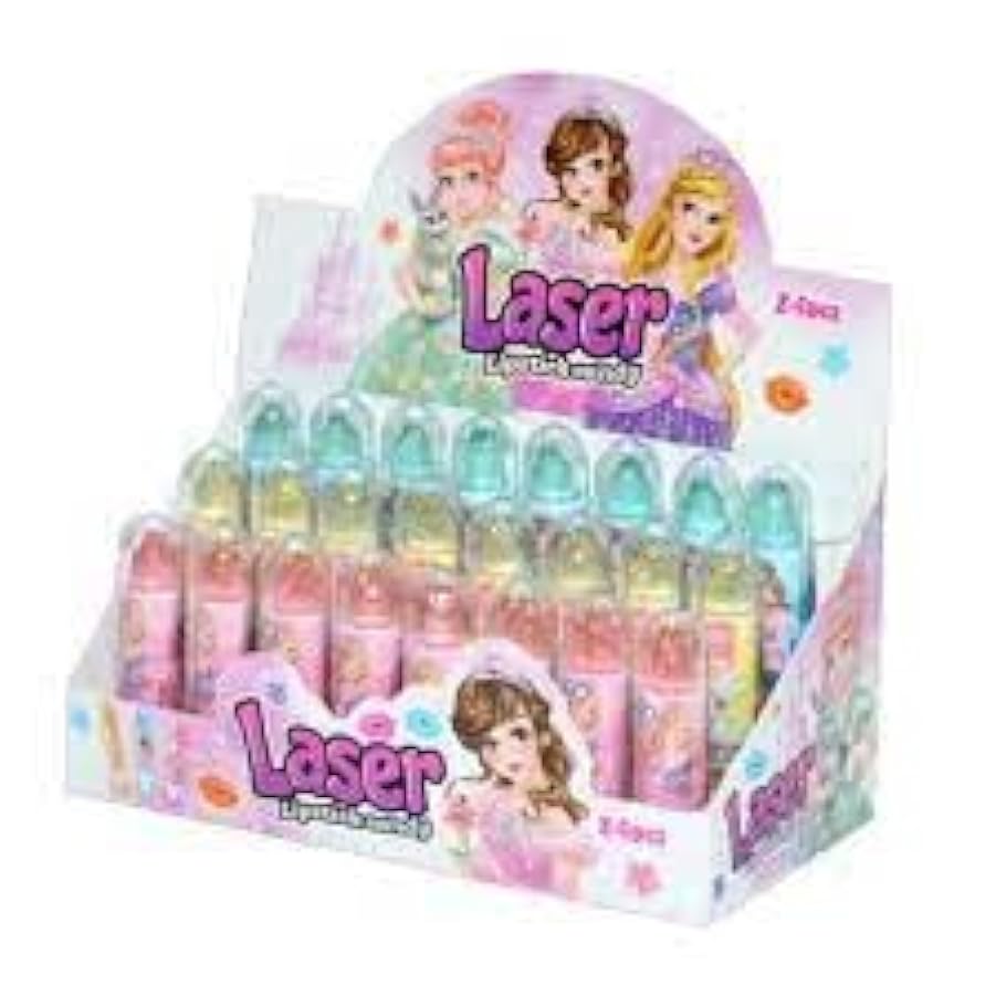 Joygum Laser Lipstick Candy 24 unità ; LECCA LECCA A FORMA DI Rossetto con luce IN 3 COLORI DIFFERENTI 31413228
