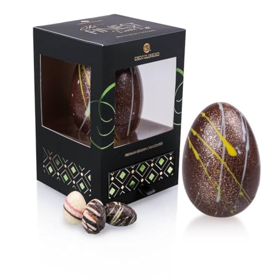 Luxury Egg Dark - Cioccolatini all´uovo di Pasqua e all´uovo di Pasqua – Cioccolato fondente con 7 uova di Pasqua al cioccolato | Regalo di Pasqua | cioccolato pasquale | Lusso | maschio | Femmina 443926592