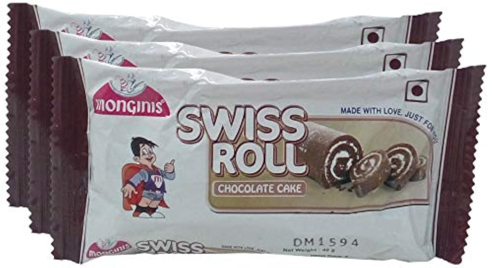Monginis Swiss Roll Cake - Cioccolato, 40g (Acquista 2 Get 1, 3 pezzi) Promo Pack 648465388