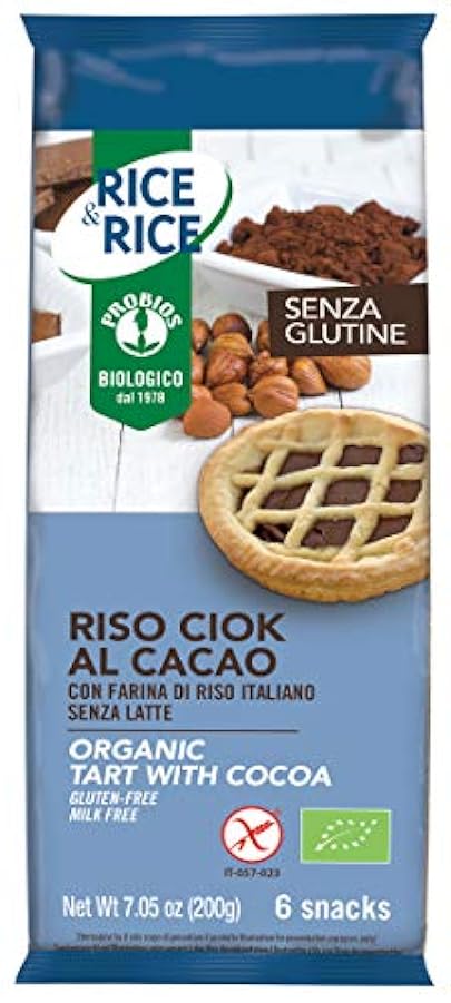 Probios Riso Ciock al Cacao Bio - Senza Glutine - Confezione da (6 x 33 g) x 12 88540132