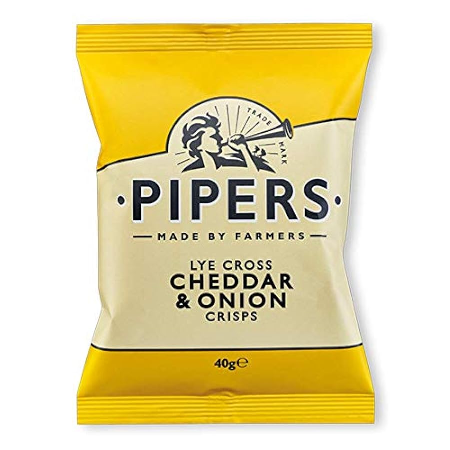 Pipers Crisps Lye Cross Cheddar & Cipolla 40 g (confezione da 24) 668335340