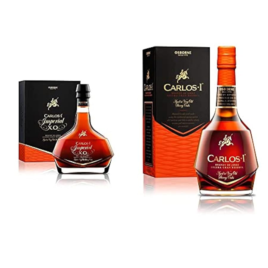 Osborne Carlos Imperial Brandy, 700 ml & Brandy De Jerez con Confezione Regalo, 700ml 114925358