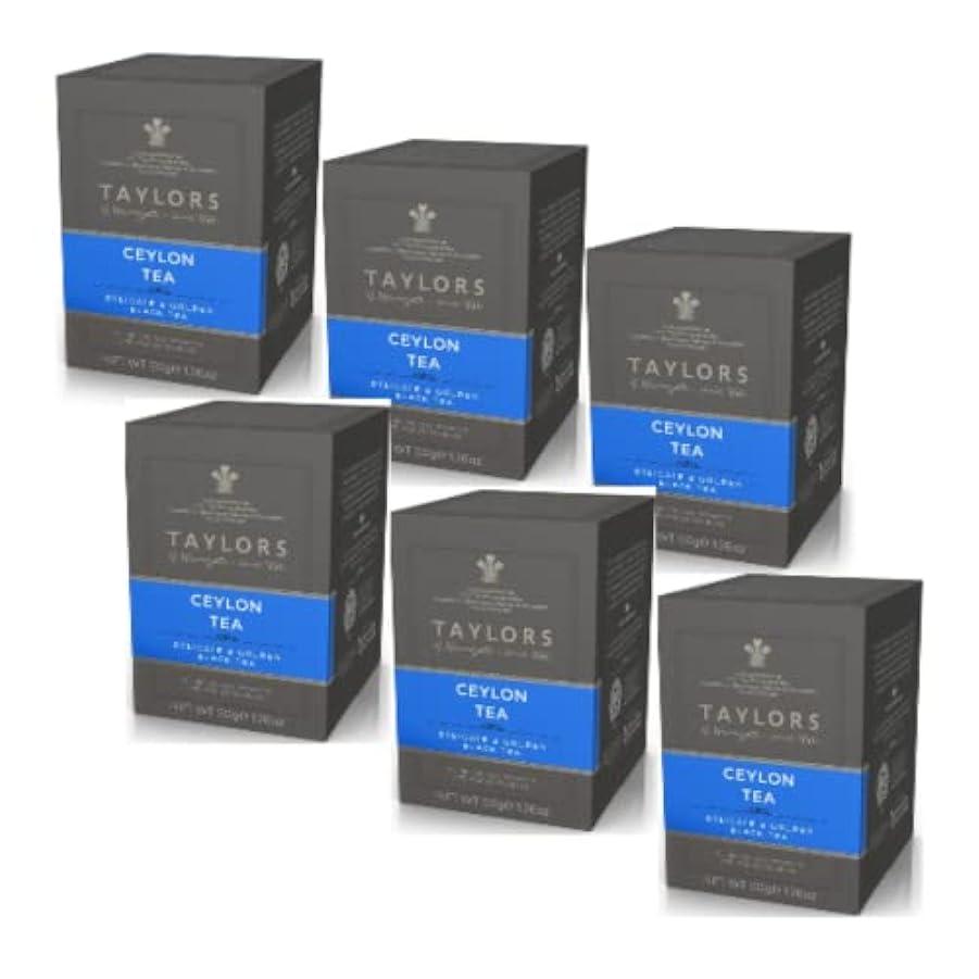 Taylors of Harrogate | Té Nero Ceylon Delicato & Dorato - 6 x 20 Bustine di Tè (300 Gr) | Black Tea Bags 726887102