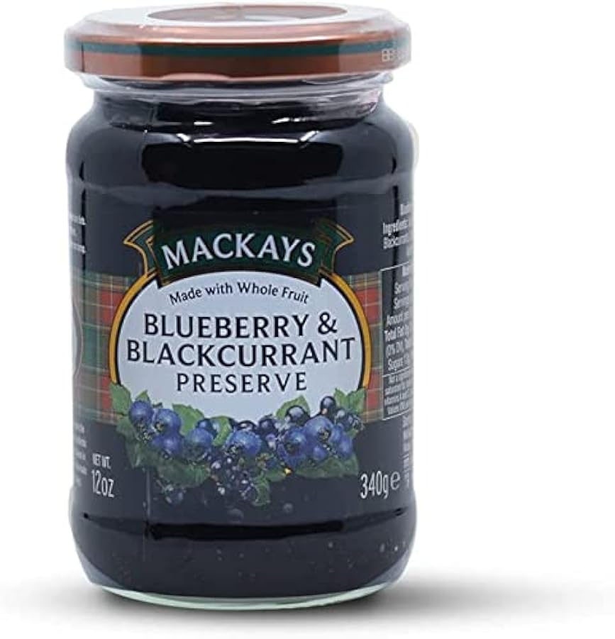 Offerta 6 Confezioni - Confettura Blueberry and blackcurrant preserve - Marmellata mirtilli e ribes neri gr 340 MacKays 728487949