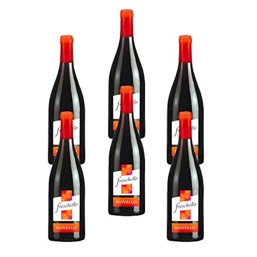 6 Bottiglie di Freschello Novello Vino Rosso Cl.75 4765
