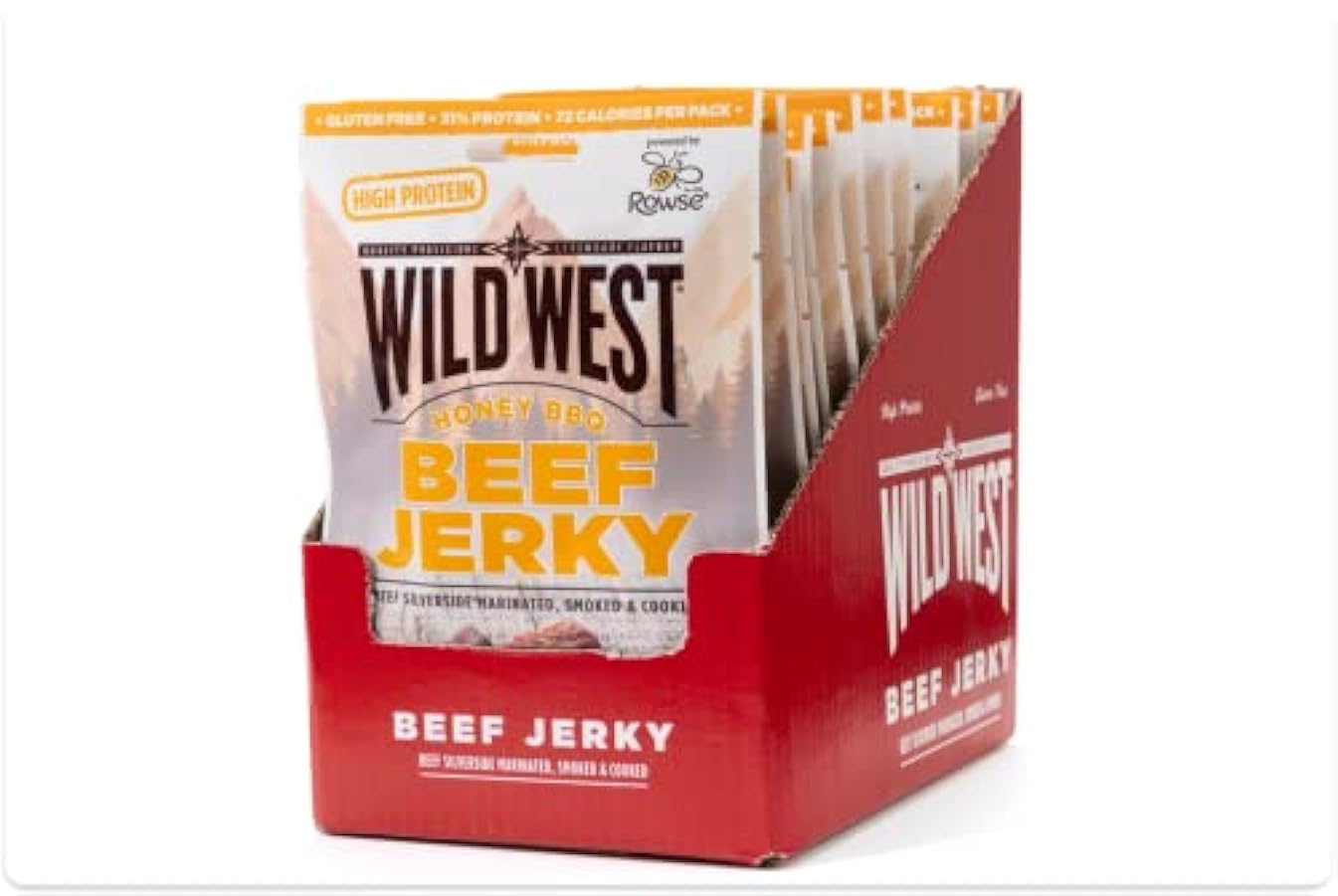 Wild West Beef Jerky 16x60g Honey BBQ, carne secca prot