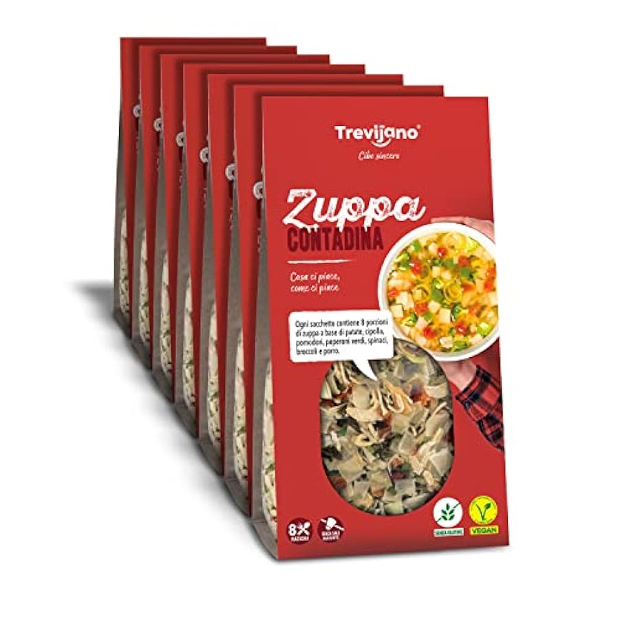TREVIJANO - Zuppa Contadina: 7 sacchetti da 100g ciascuno (700g di verdure disidratate). Ogni sacchetto contiene 8 porzioni di zuppa 426424065