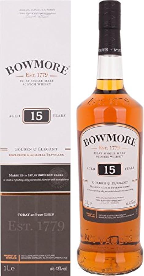 Bowmore 15 Years Old GOLDEN & ELEGANT Travel Exclusive 