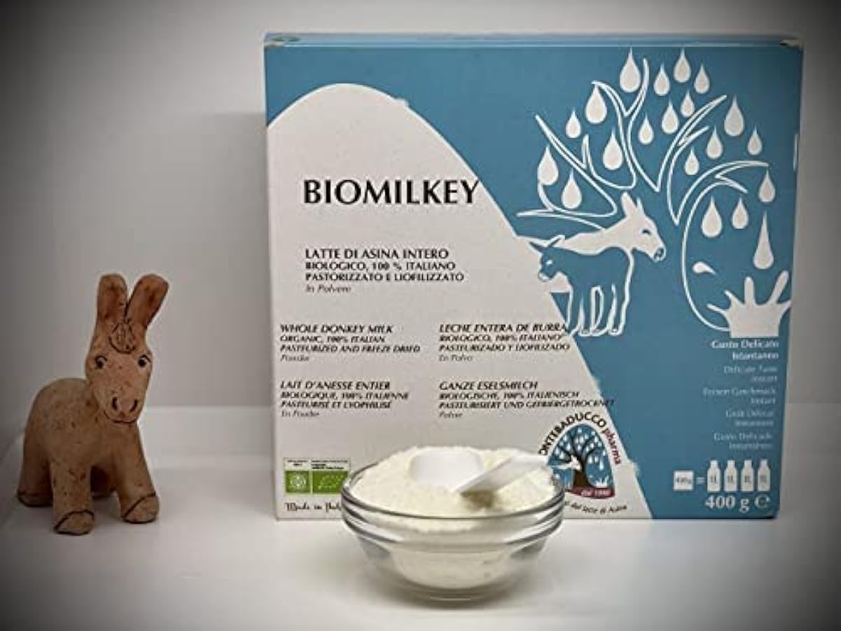 BIOMILKEY - 400 g - Latte di Asina Biologico in polvere