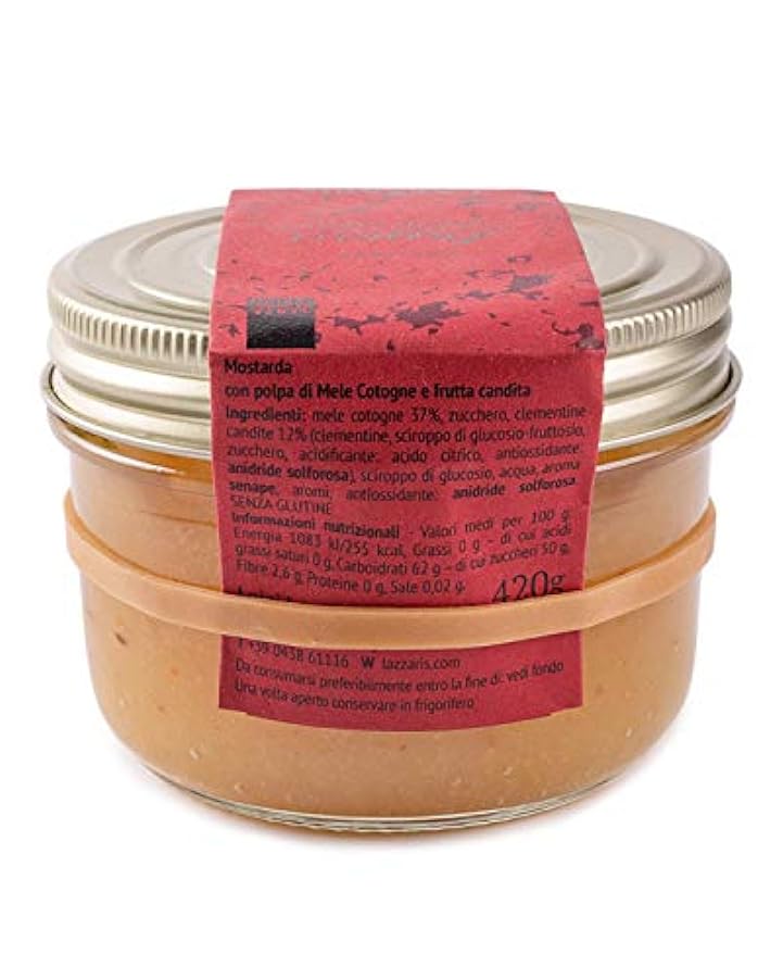 Lazzaris 1901 - Mostarda Veneta Lazzaris con frutta candita 420 g Gourmet - 4 vasi per cartone 640379020