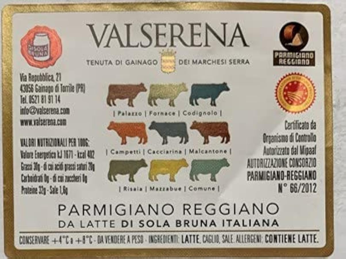 Parmigiano Reggiano DOP Di Sola Bruna 36 Mesi No OGM 1Kg Valserena con valigetta 123523317