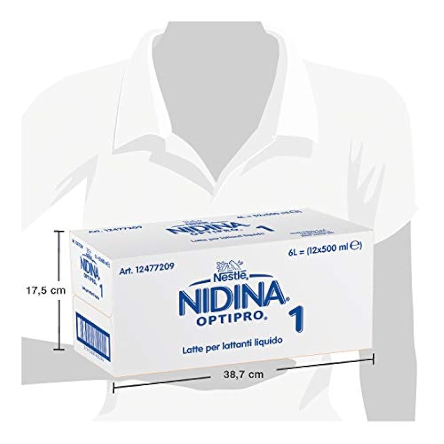 Nestlé Nidina Optipro 1 dalla Nascita Latte per Lattanti Liquido, 12 x 500ml 611126205