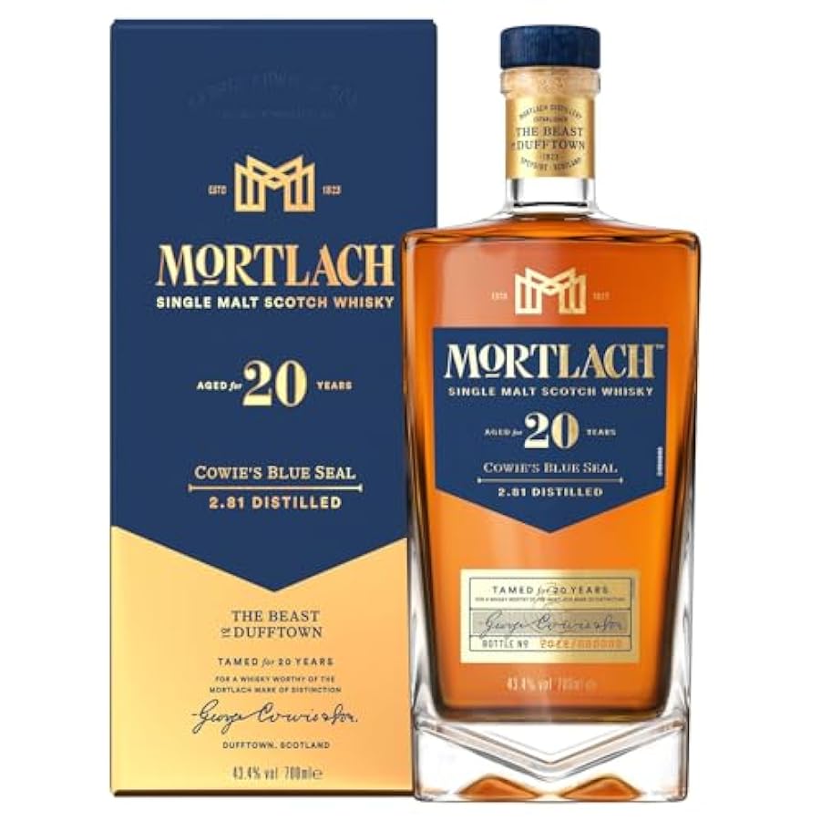 Mortlach 20 Years Old COWIE´S BLUE SEAL Single Malt Scotch Whisky 43,4% - 700ml in Giftbox 998730226