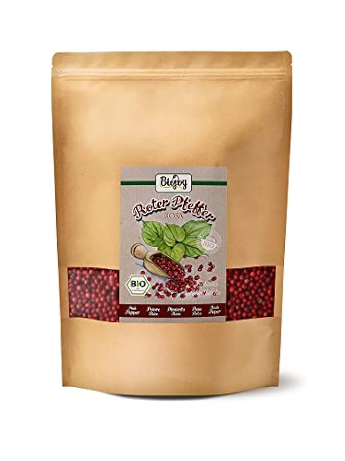 Biojoy BIO-Pepe rosa in grani (1 kg), intero, ideale per mulino, senza additivi (Schinus terebinthifolia) 512161221