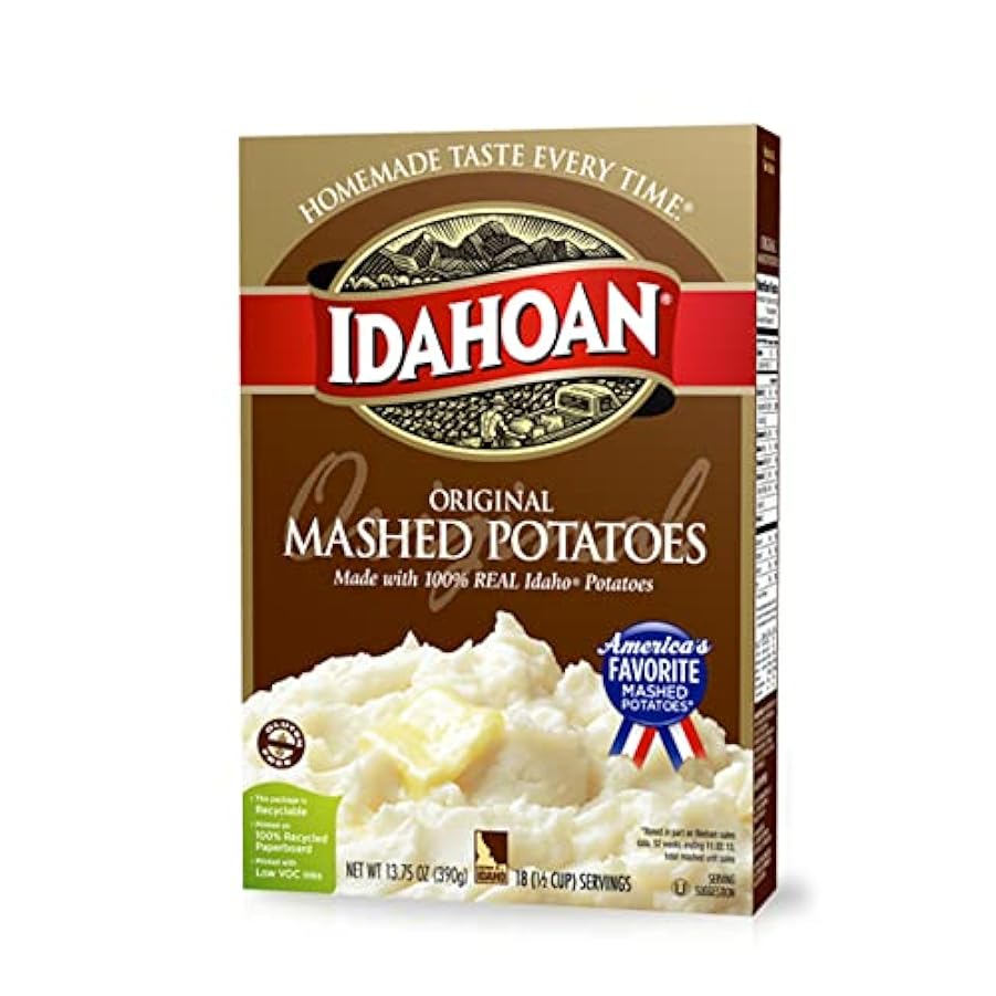 Idahoan Purè di patate originale, realizzato al 100% con patate vere, gusto fatto in casa facile e veloce, confezione da 12 x 340 grammi 654792991