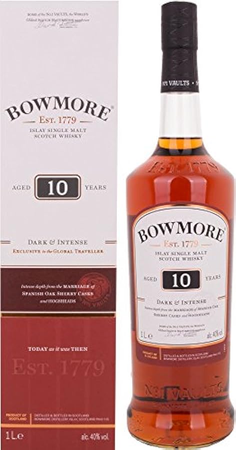 Bowmore 10 Years Old DARK & INTENSE Travel Exclusive 40% Vol. 1l in Giftbox 879994871