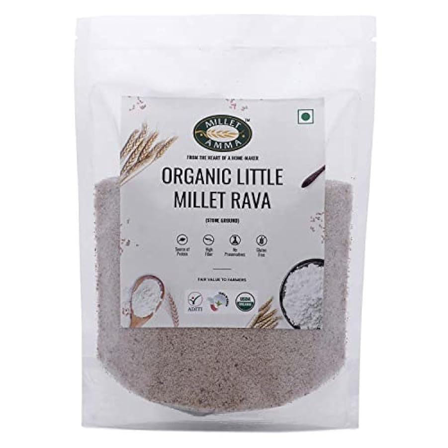 MILLET AMMA Biologico Little Millet Rava,1000 gm, macin