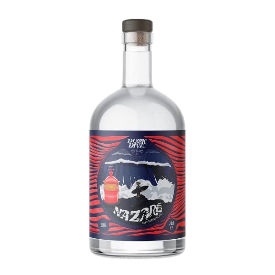 DUCK DIVE NAZARÉ - Gin London Dry Navy Strength 700 ml, 1 Bottiglia di Gin Realizzato Artigianalmente con Lemon Myrtle Australiano e altre 5 botaniche, Gradazione 58% 865005423