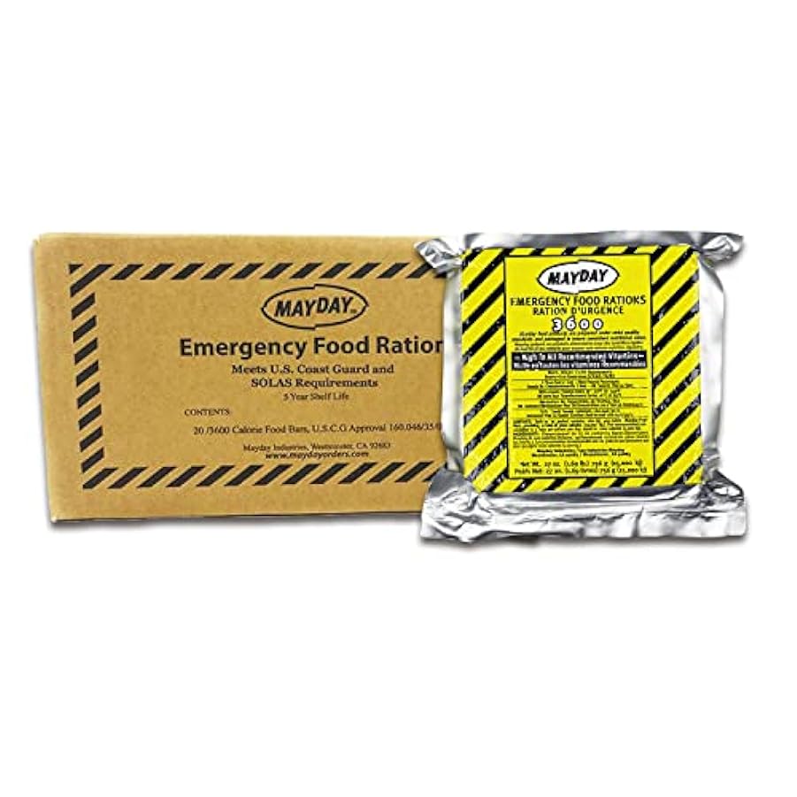 Mayday Food Bars Emergency 3600 Calorie Food Bars (20 per case) weight 39 lbs 558492482