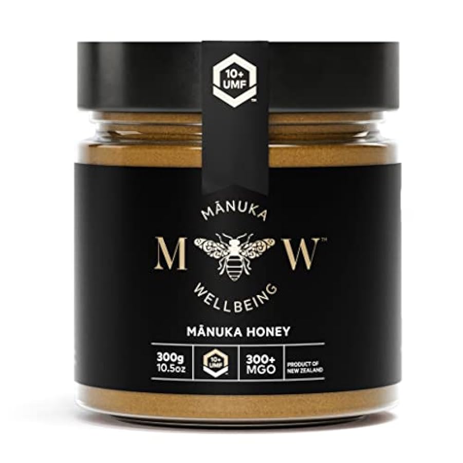 WELLBEING vero miele di Manuka MGO 300+ | UMF 10+ (300g) in vasetto | prodotto, confezionato e certificato MGO in Nuova Zelanda | Puro al 100%. 11872818