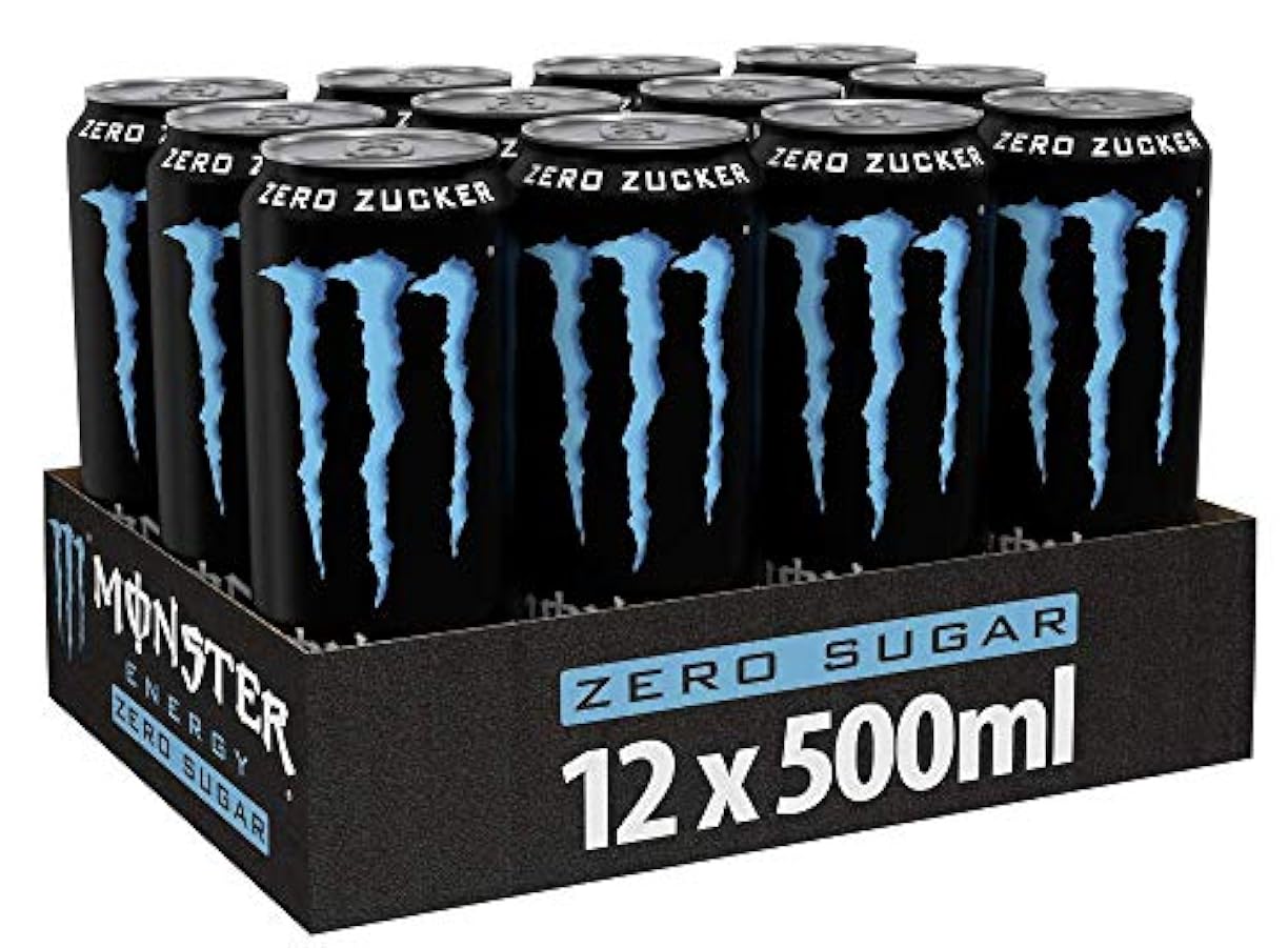 Monster Energy Absolutely Zero, Energy Drink, Bevanda con Taurina e Coffeina, 12 x 0,5 l 216665497