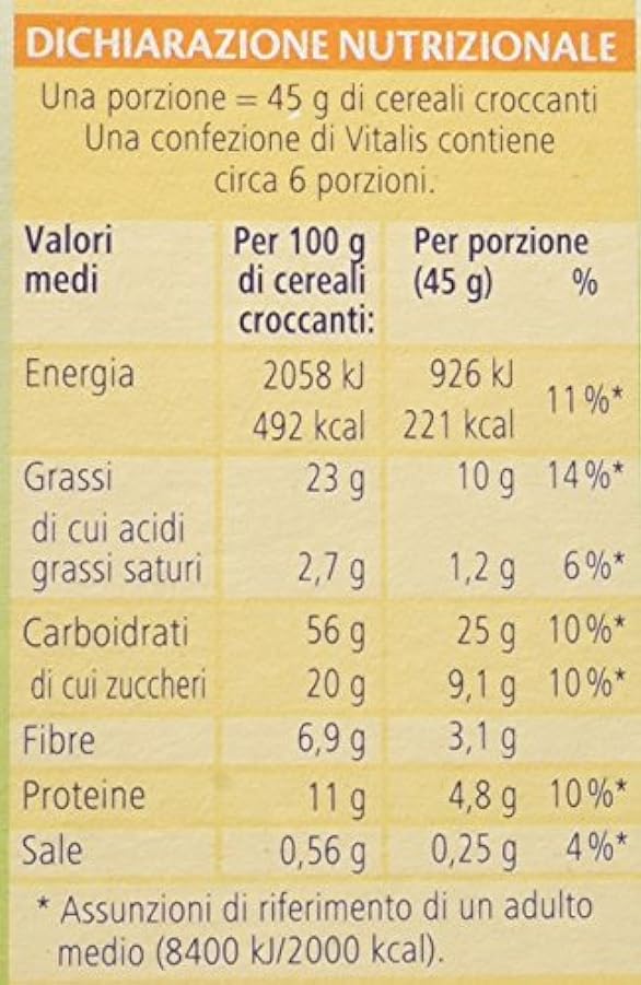 Vitalis muesli croccante frutta secca - 8 pezzi da 300 g [2400 g] 538977765