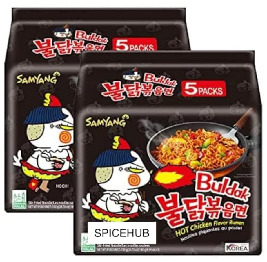 SPICEHUB Samyang Buldak - Tagliatelle di ramen al gusto di pollo, confezione da 10 pezzi 342631607
