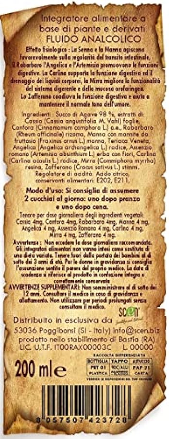 Amaro Svedese SENZA ALCOOL - 200 ml - erbe tipiche dell´Amaro Svedese - ricetta originale Maria Treben - Scen - prodotto in Italia (2) 129030379