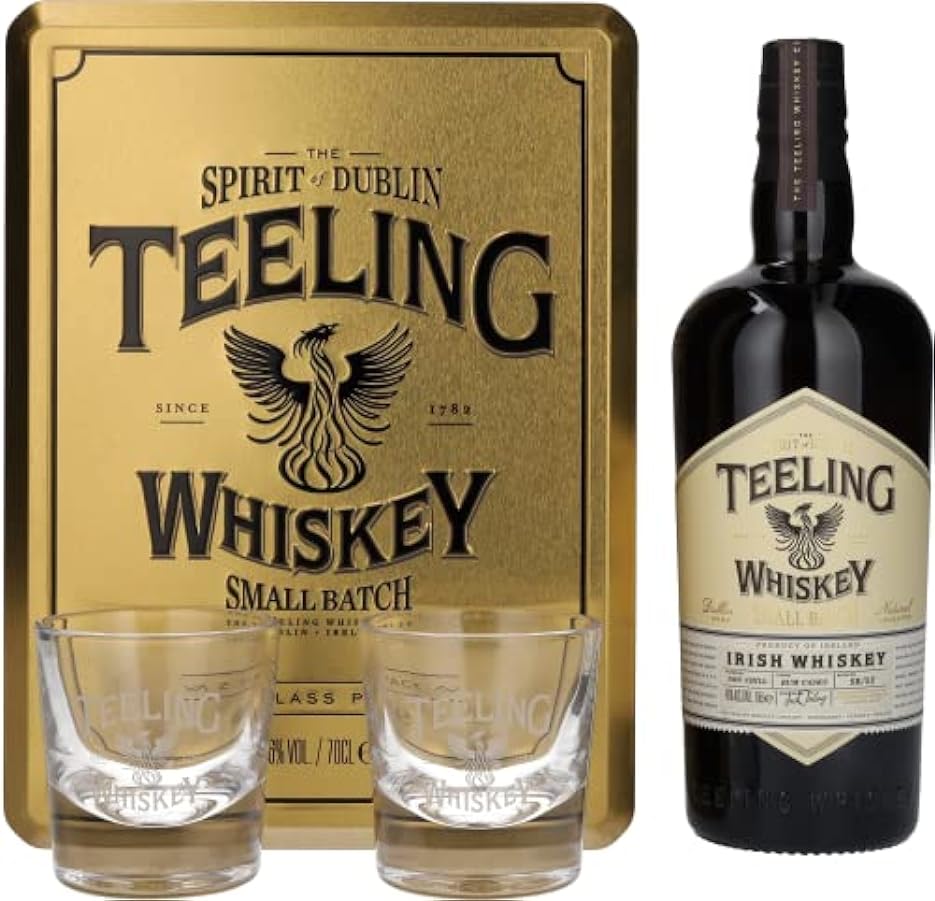 Teeling Whiskey SMALL BATCH Irish Whiskey Rum Cask 46% Vol. 0,7l in Tinbox with 2 glasses 581977872