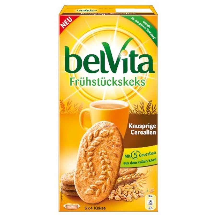 BelVita Biscotti per Colazione, Cereali Croccanti, 24 Biscotti, Biscottini, 300g 26518057
