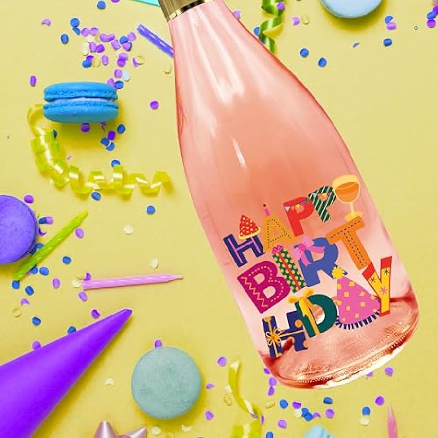Spumante analcolico Rosé personalizzato - Idea regalo originale festa della mamma, festa della donna, nuova nascita, baby shower, compleanno e Natale per lei (Happy birthday 1) 998689426