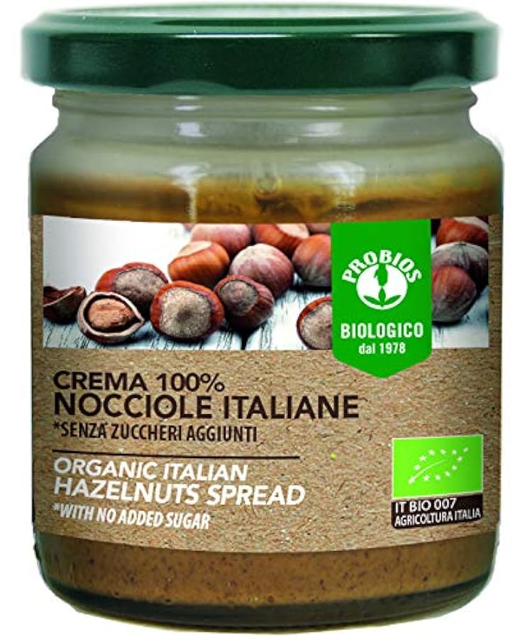 Probios Crema 100% Nocciole Bio Italiane Senza Glutine - [Confezione da 6 x 200 g] 895195893