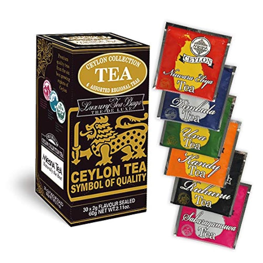 Tè Ceylon Collection Tea Mlesna Confezione da 180 filtri laminati salvaroma - Una collezione di tè di Ceylon monorigine delle 6 regioni produttrici dell’isola 335066948