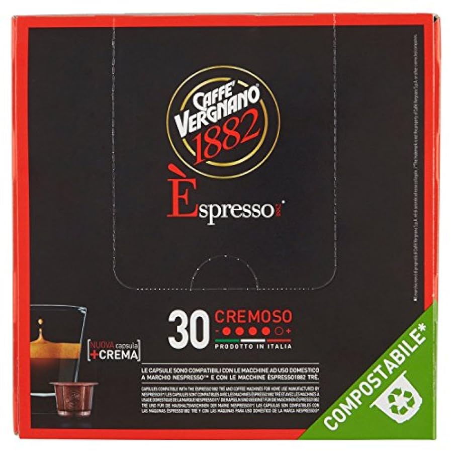 Caffè Vergnano 1882 Èspresso Capsule Caffè Compatibili Nespresso, Intenso - 12 confezioni da 10 capsule (totale 120) 276298490