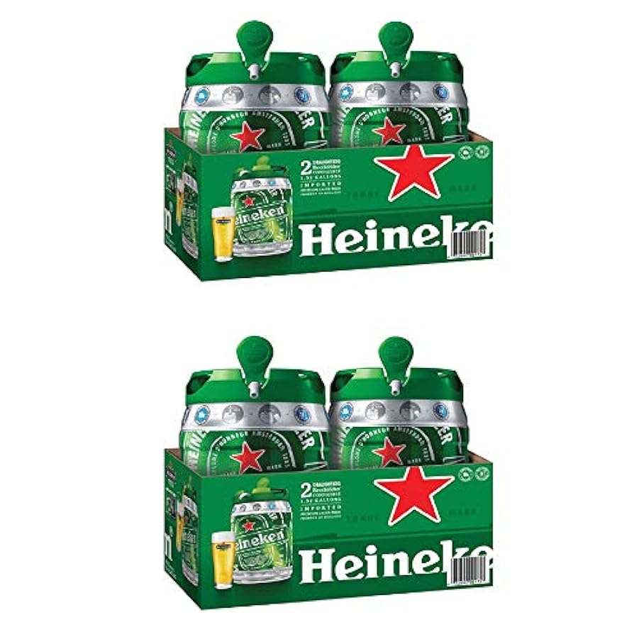 Heineken DraughtKeg Confezione da 4 Fusti con Erogatori