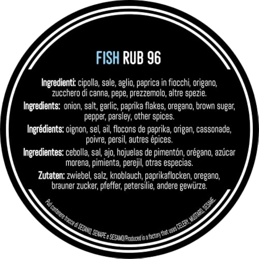 BEMBO BBQ FISH RUB 350g - BBQ RUB PESCE - Miscela di Spezie per Pesce alla Griglia - Marinatura a Secco Dry Rub - Made in Italy 801981800