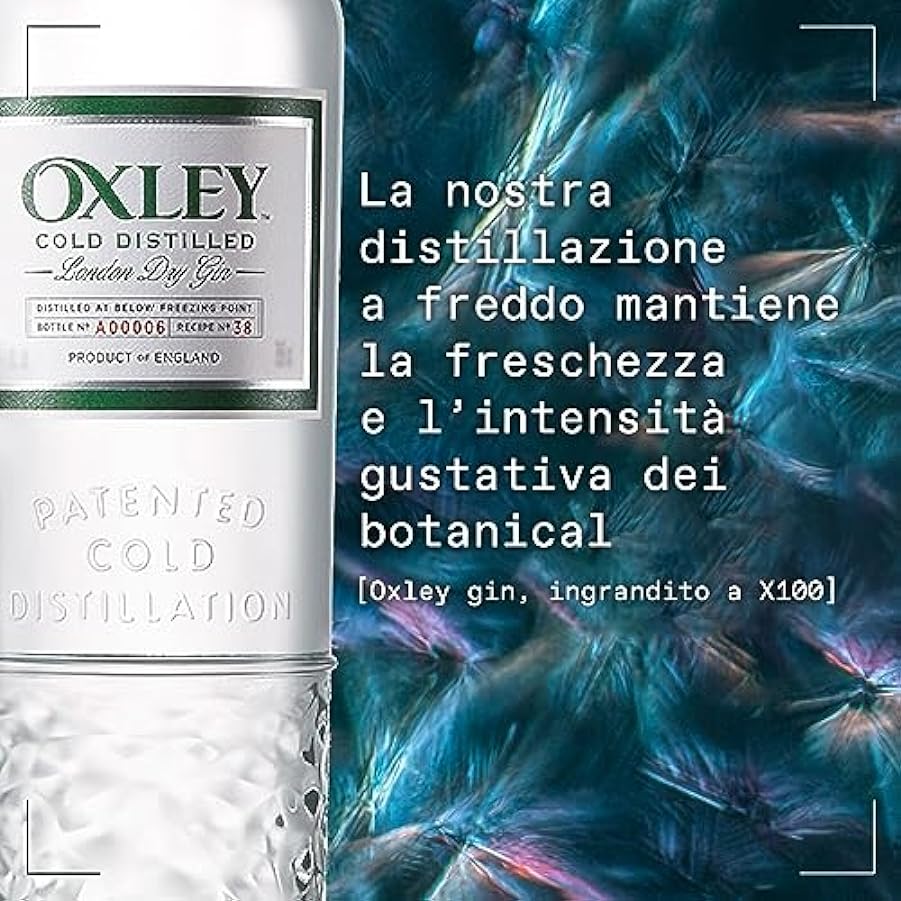 Oxley Small Batch Premium Gin, distillato a freddo a temperature glaciali per esaltare al massimo i botanical, Vol. 47%, 70cl / 700ml 978222158