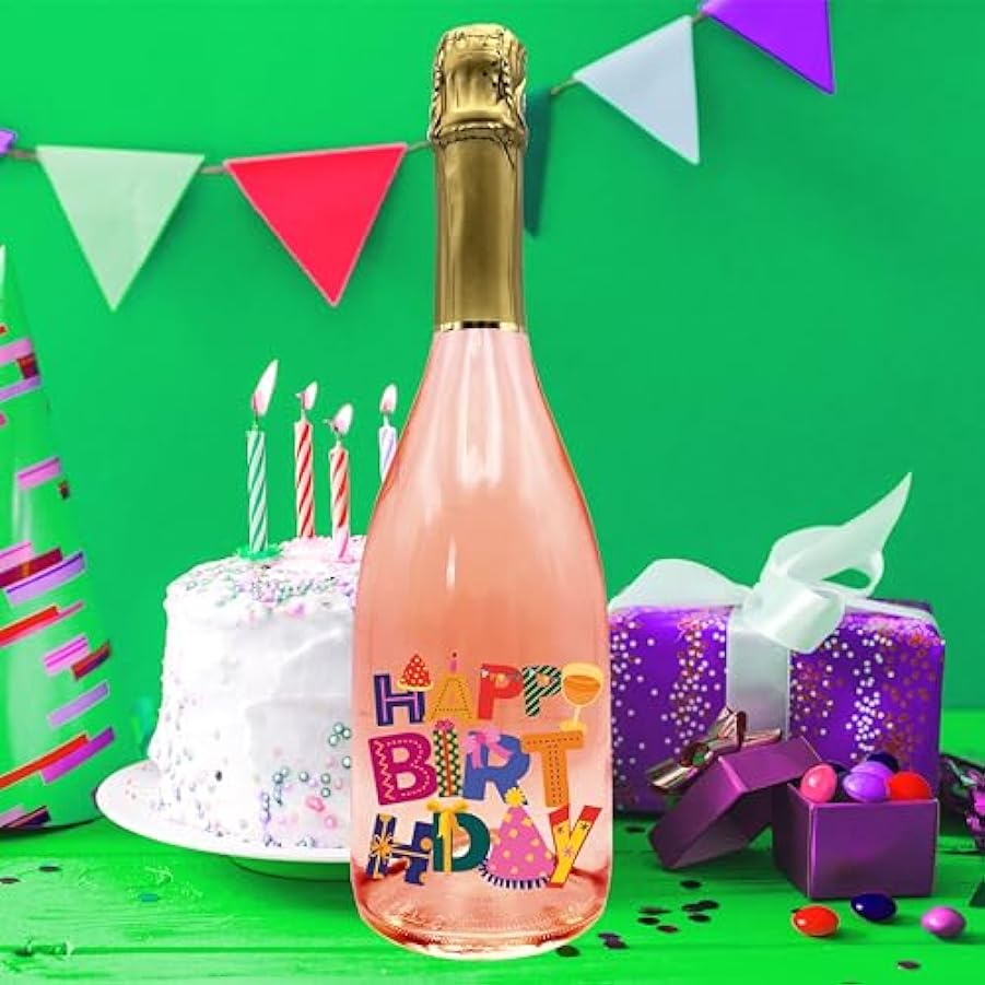 Spumante analcolico Rosé personalizzato - Idea regalo originale festa della mamma, festa della donna, nuova nascita, baby shower, compleanno e Natale per lei (Happy birthday 1) 998689426