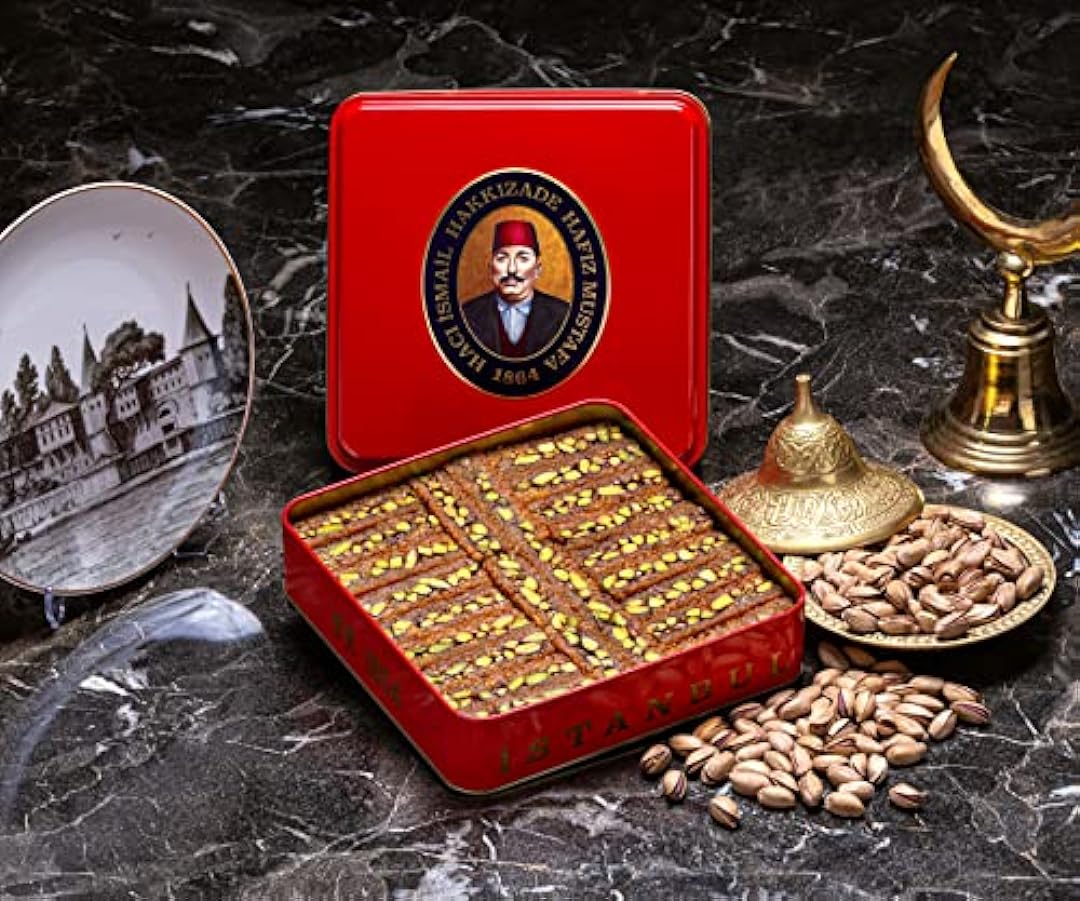 Hafiz Mustafa 1864 Istanbul, Turkish Delight, Ottoman Kadaifi, Dessert Snacks, Pistachio, Pomegranate, Milk - Turkish Sweets Tray Gift Ideas for Birthday, Christmas 790391099