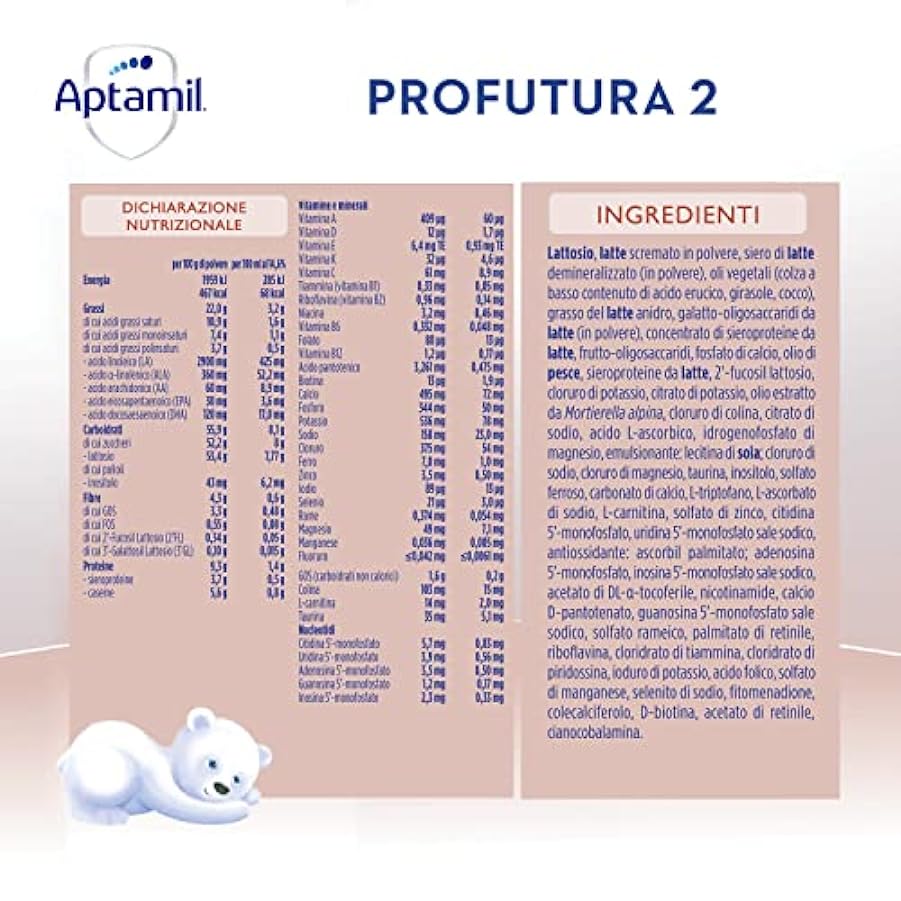 APTAMIL PROFUTURA Duobiotik 2 - Latte di Proseguimento in Polvere dal 6°compiuto al 12° mese (4 confezioni da 800g) 551790103