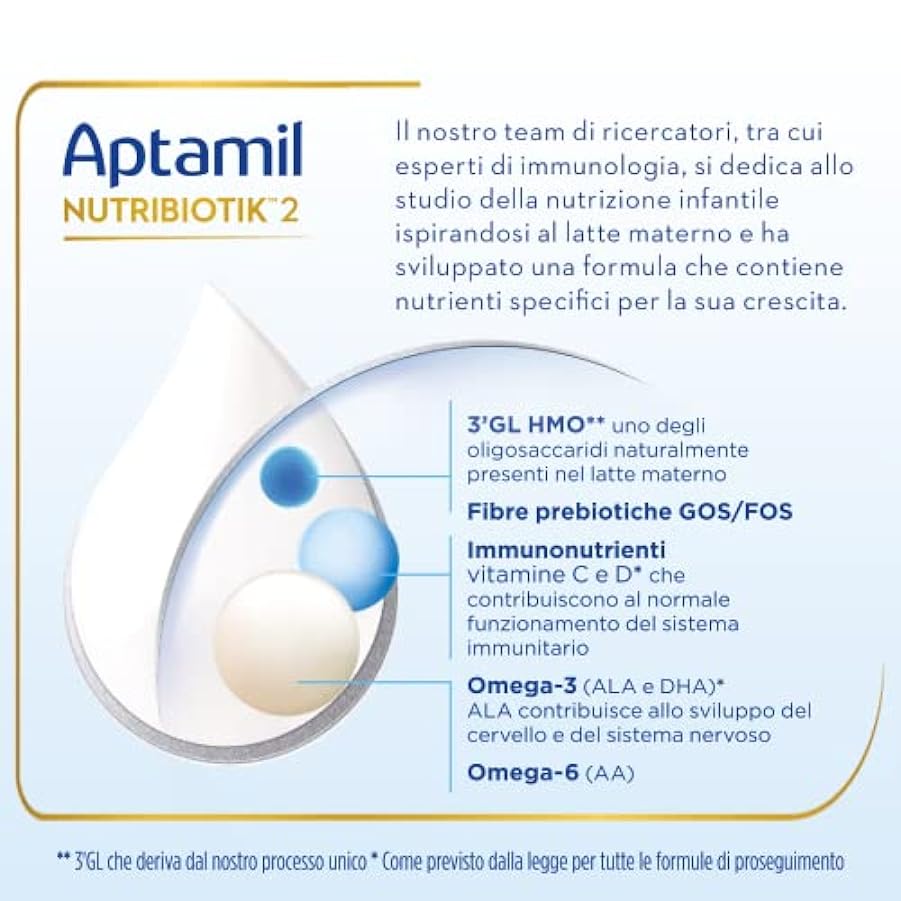 APTAMIL 2 - Latte in Polvere per Neonati dal 6° mese al 12° - 3600 grammi (3 confezioni da 1200g) 44343282