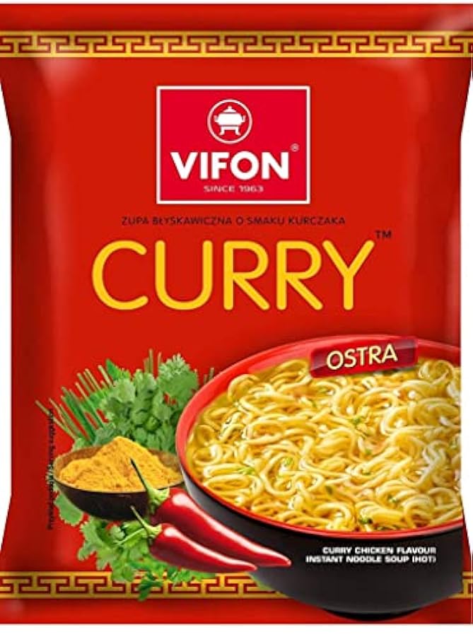 SPICEHUB Vifon - Tagliatelle di pollo al curry, confezione multipla da 24, adatte per vegetariani 89810693