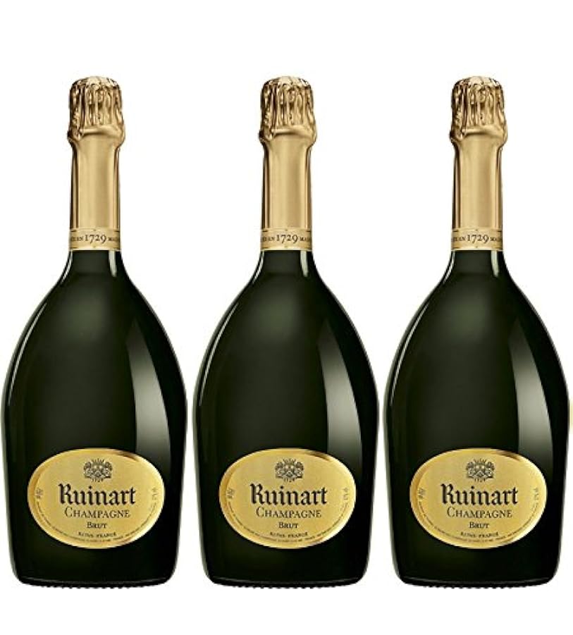 VINADDICT Set di 3 Champagne R De Ruinart Brut, 750 mil