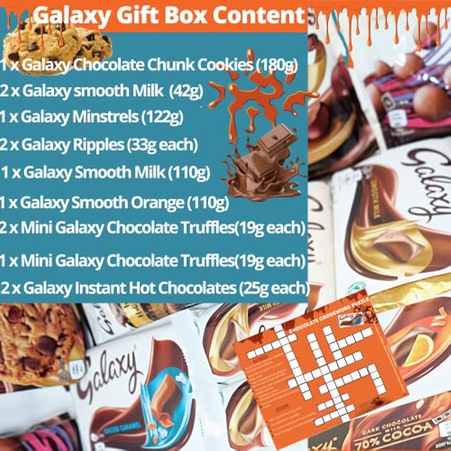 Galaxy Chocolate Gift Set Hamper-Galaxy Chocolate Bars,Galaxy Chocolate Cookie Crumble,Galaxy Salato Caramel,Galaxy Chocolate Bar,Galaxy Contatori Cioccolato Caldo 297771406
